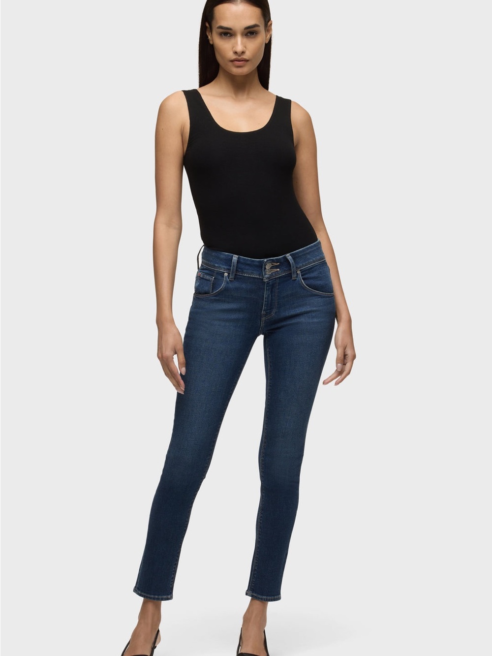 Hudson Collin Skinny Ankle Jeans Size 26 Medium Wash Low Rise Stretch